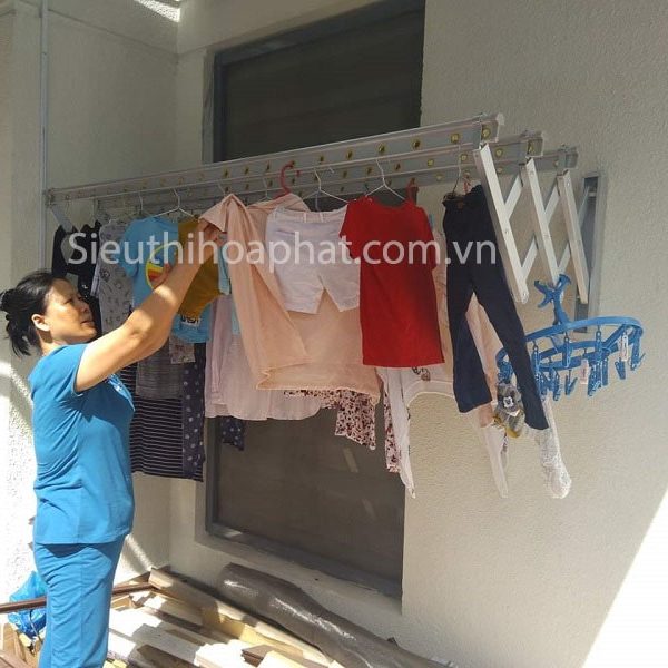 Giàn Phơi Xếp Ngang Gắn Tường